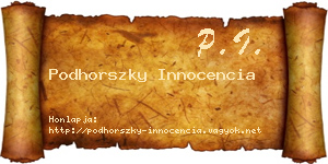 Podhorszky Innocencia névjegykártya